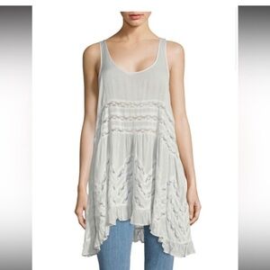 Free People Intimately Voile and Lace Trapeze Slip Dress Tunic xs